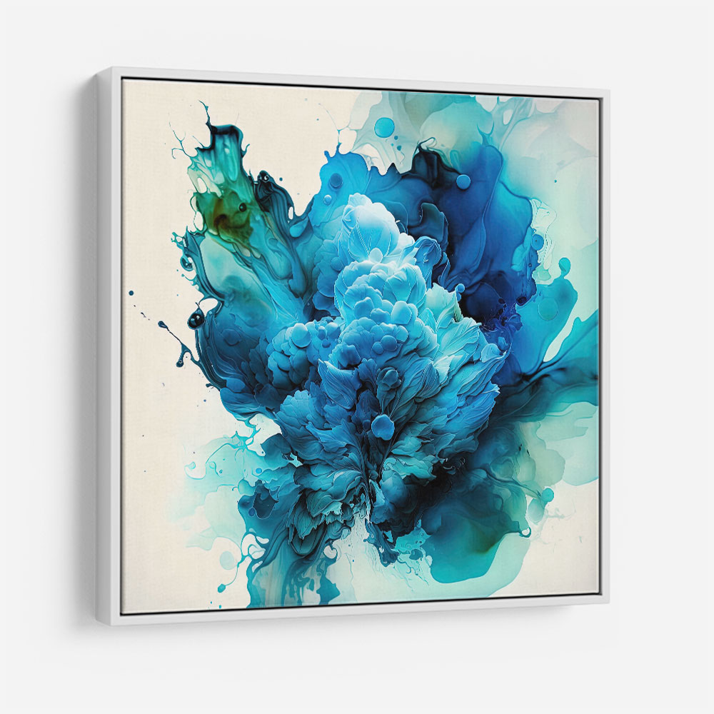 Blue abstract deals wall art